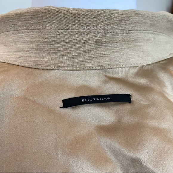Elie Tahari linen button down shirt, Size 8 - Picture 7 of 10